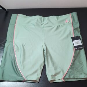Nike Jordan Tight Fit Athletic Bike Shorts in Green with Pink Trim XXL Women's